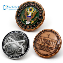 Moneda de la novedad del desafío de la antigüedad decorativa personalizada del esmalte de fundición a presión del metal 3d en relieve personalizado barato del fabricante